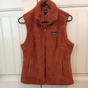 Patagonia Rust Sherpa Fleece Zip Vest